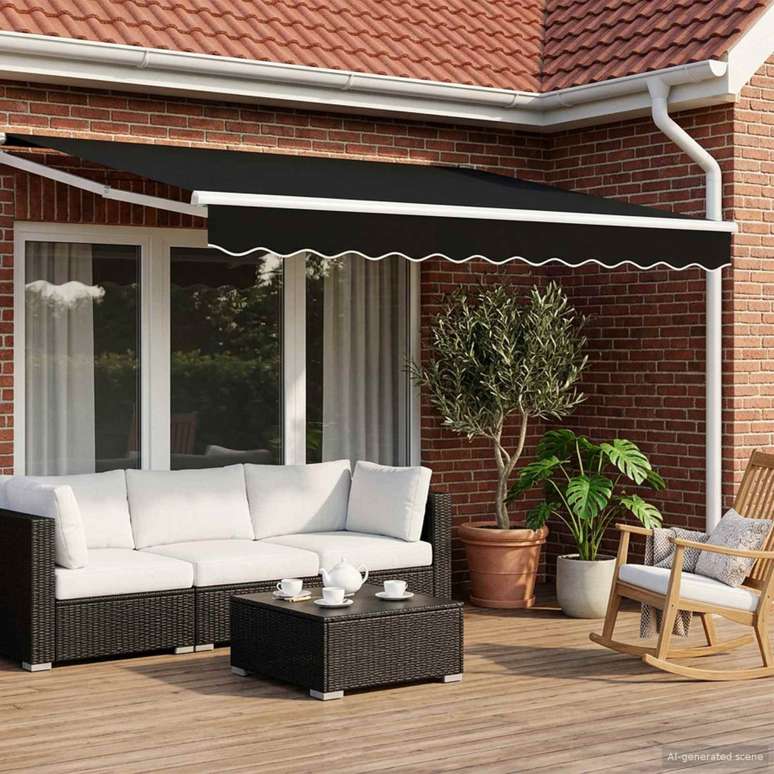 vidaXL Toldo Retráctil Eléctrico Negro 3 x 2,5 m
