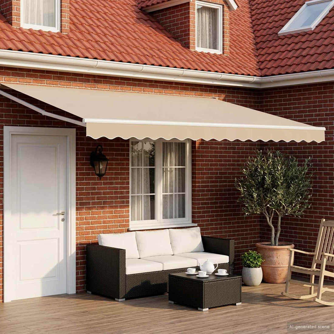vidaXL Toldo Retráctil Eléctrico Beige 4 x 3 m