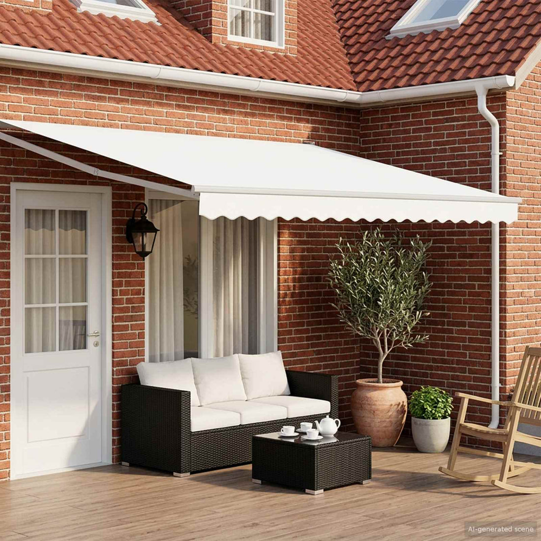 vidaXL Toldo Retráctil Eléctrico 4 x 3 m 100% Poliéster y Aluminio