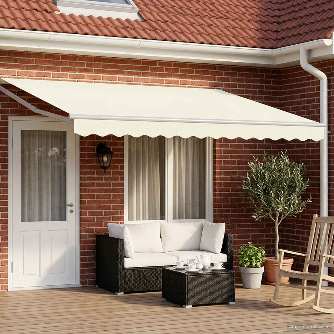vidaXL Toldo Retráctil Eléctrico Crema 5 x 3 m