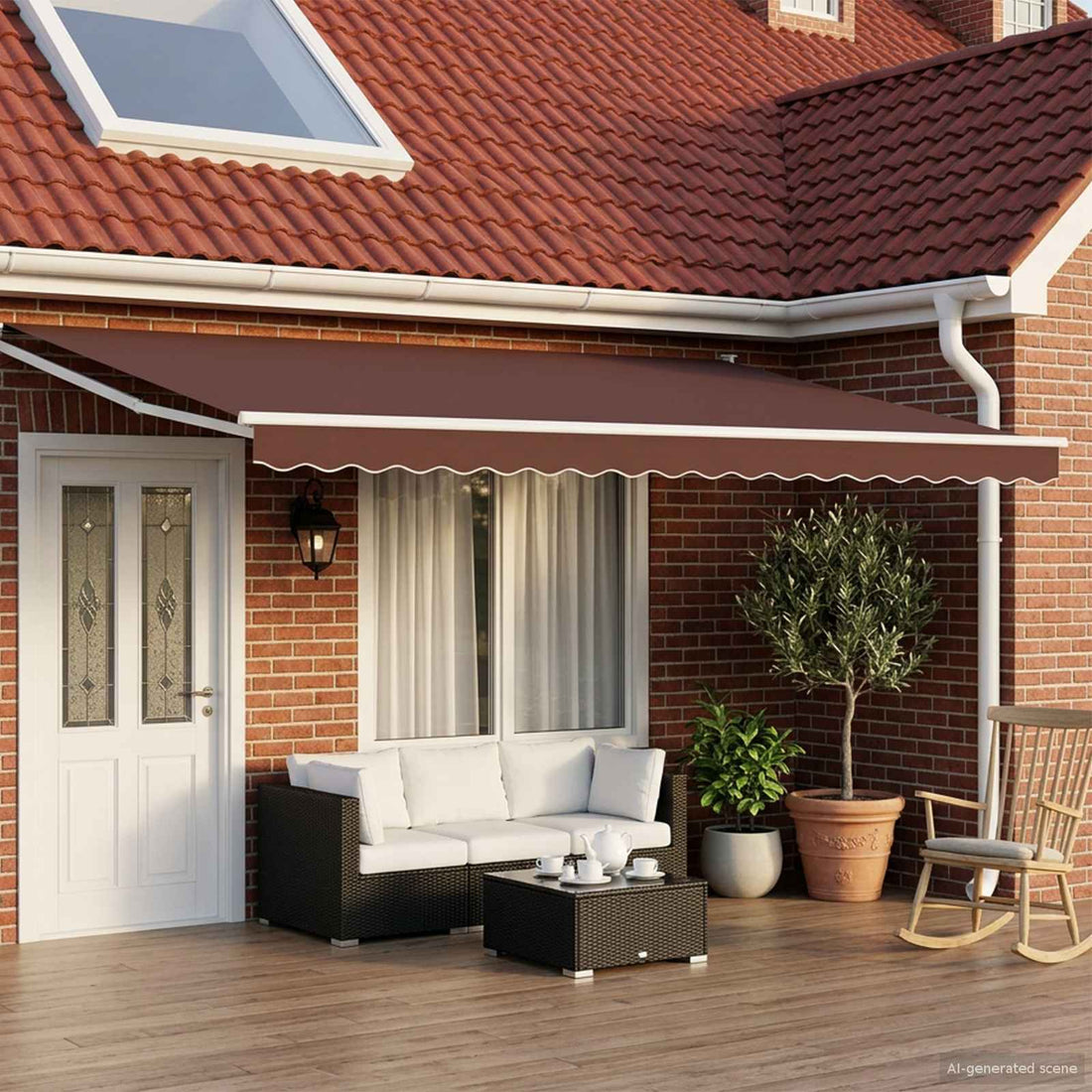 vidaXL Toldo Retráctil Eléctrico Marrón 5 x 3 m