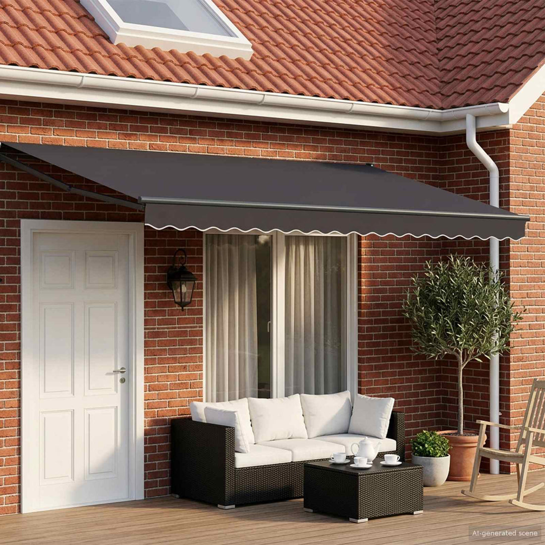 vidaXL Toldo Retráctil Eléctrico Antracita 4 x 2 m