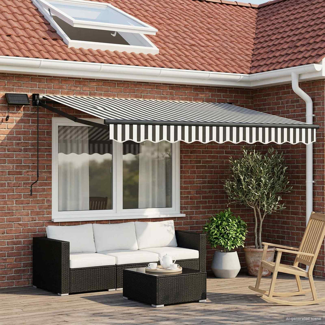 vidaXL Toldo Retráctil Eléctrico Antracita y 3,5 x 2,5 m