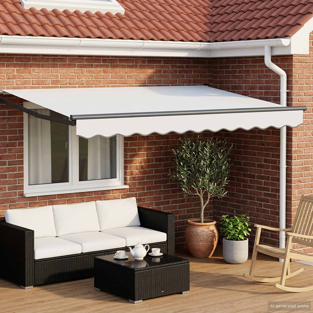 vidaXL Toldo Retráctil Eléctrico 3,5 x 2,5 m 100% Poliéster y Aluminio