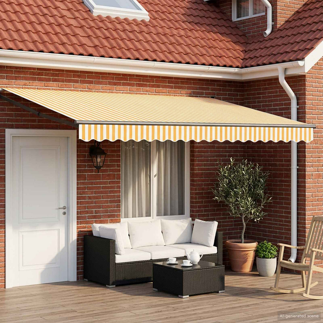 vidaXL Toldo Retráctil Eléctrico Naranja y 4,5 x 3 m