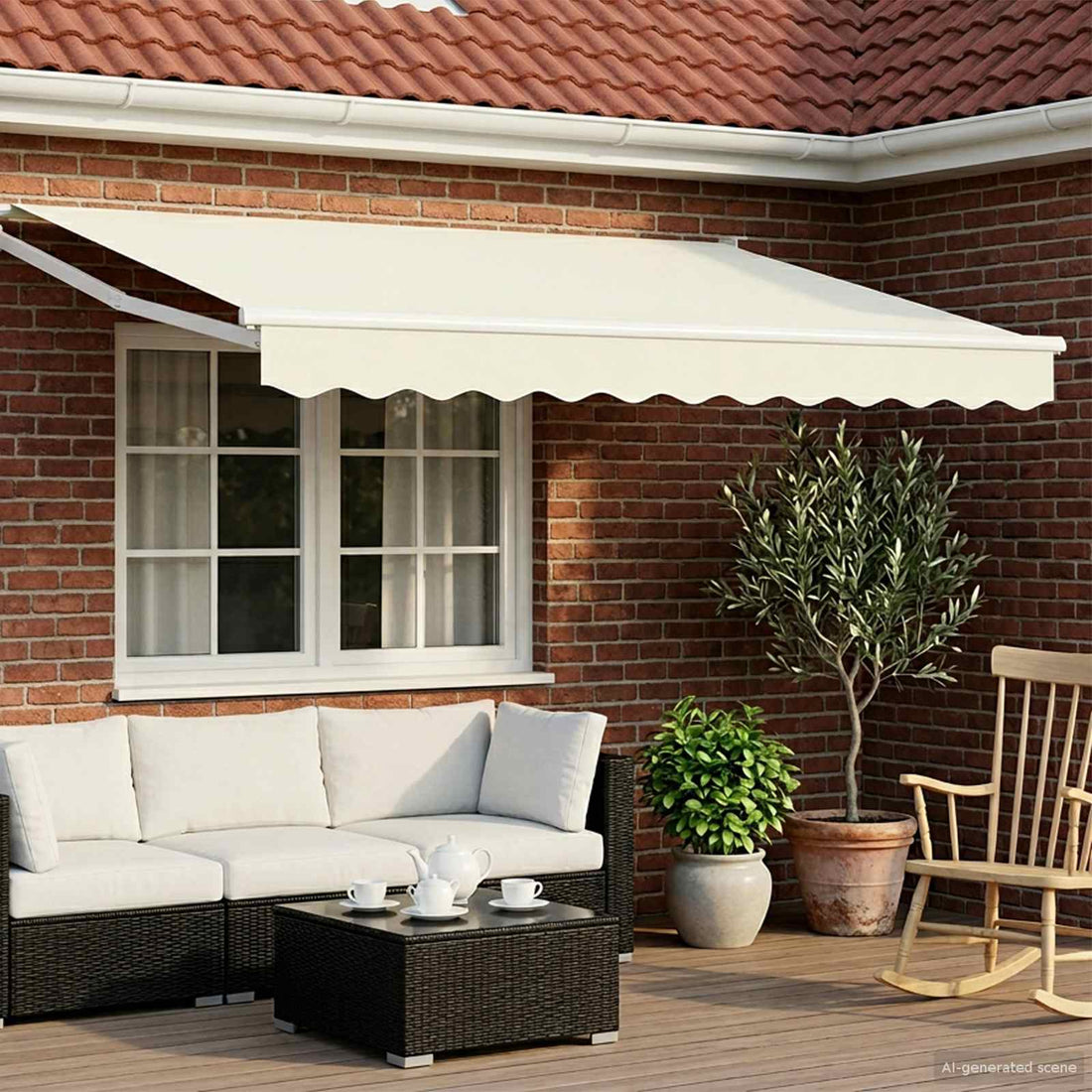 vidaXL Toldo Retráctil Eléctrico Crema y Blanco 2,5 x 2 m