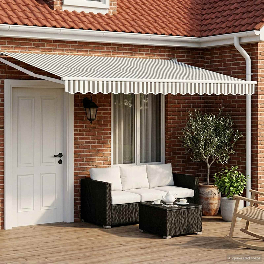 vidaXL Toldo Retráctil Eléctrico Antracita y Blanco 4,5 x 3 m