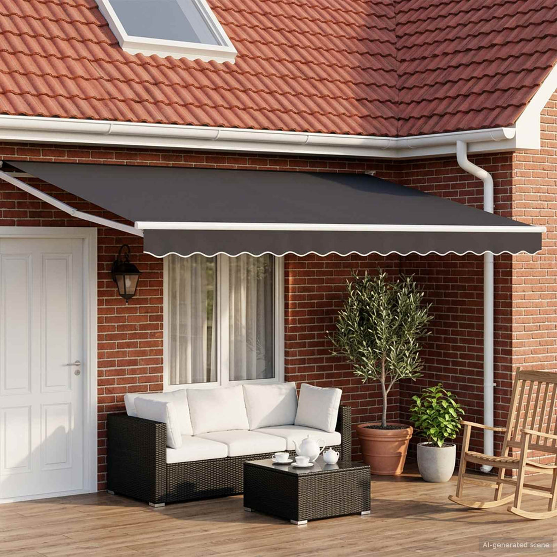 vidaXL Toldo Retráctil Eléctrico Antracita y Blanco 5 x 3 m
