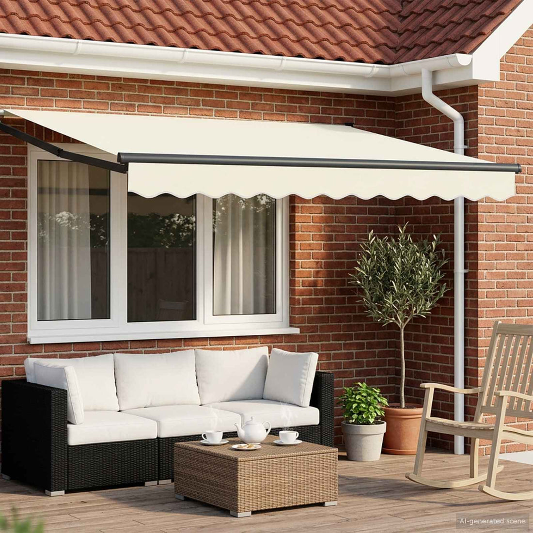 vidaXL Toldo Retráctil Eléctrico Crema y Antracita 2,5 x 2 m