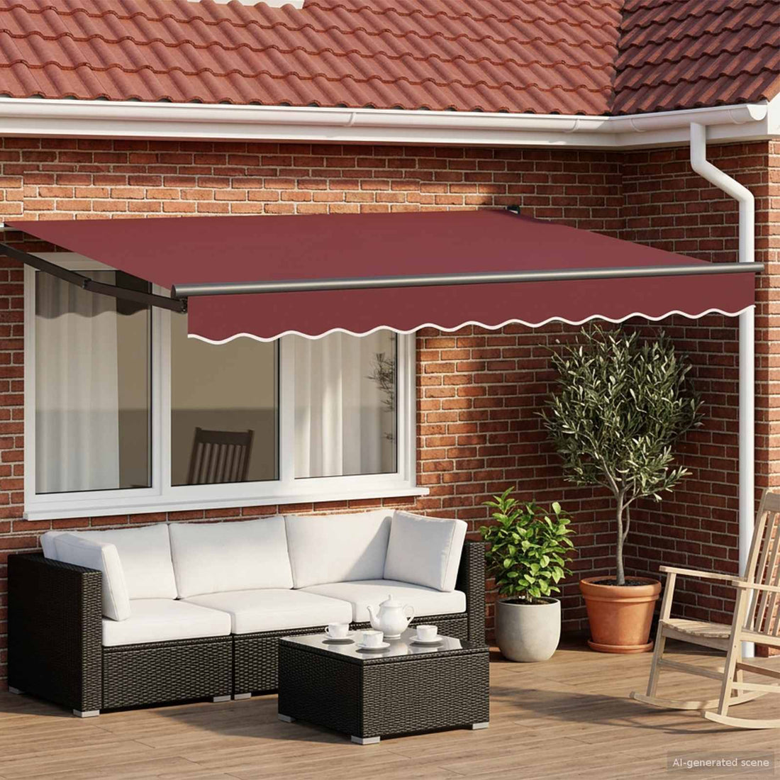 vidaXL Toldo Retráctil Eléctrico Borgoña y Antracita 2,5 x 2 m
