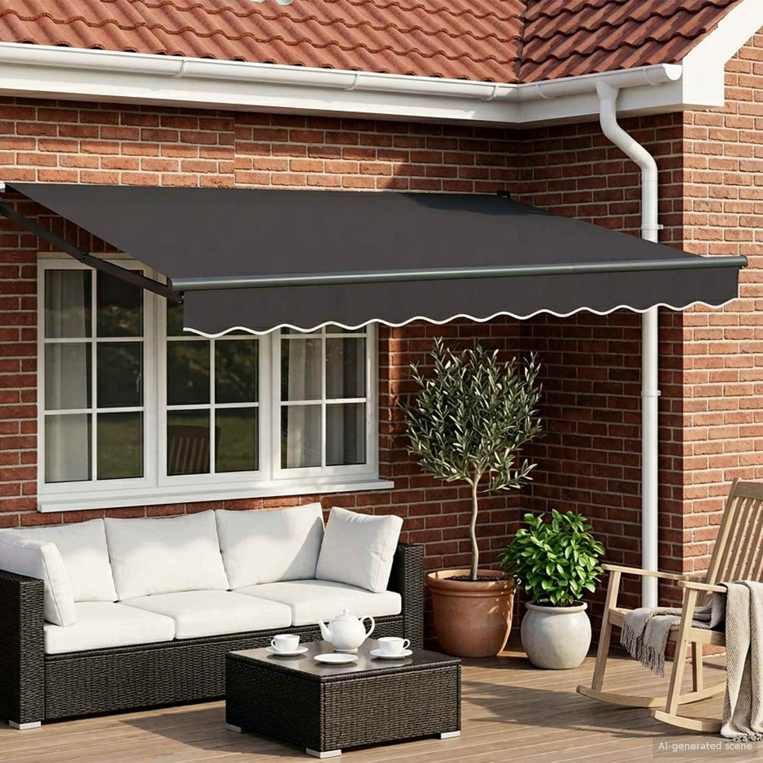 vidaXL Toldo Retráctil Eléctrico Gris antracita 3,5 x 2,5 m