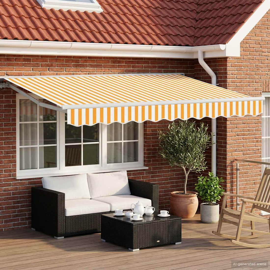 vidaXL Toldo retráctil manual Amarillo 3 x 2,5 m
