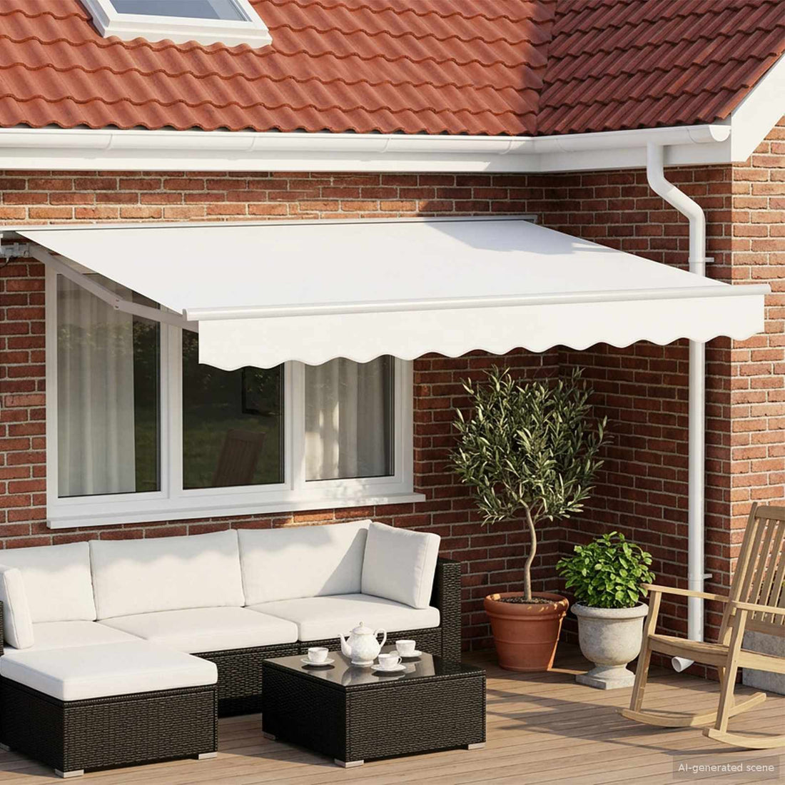vidaXL Toldo retráctil manual Blanco 3 x 2,5 m