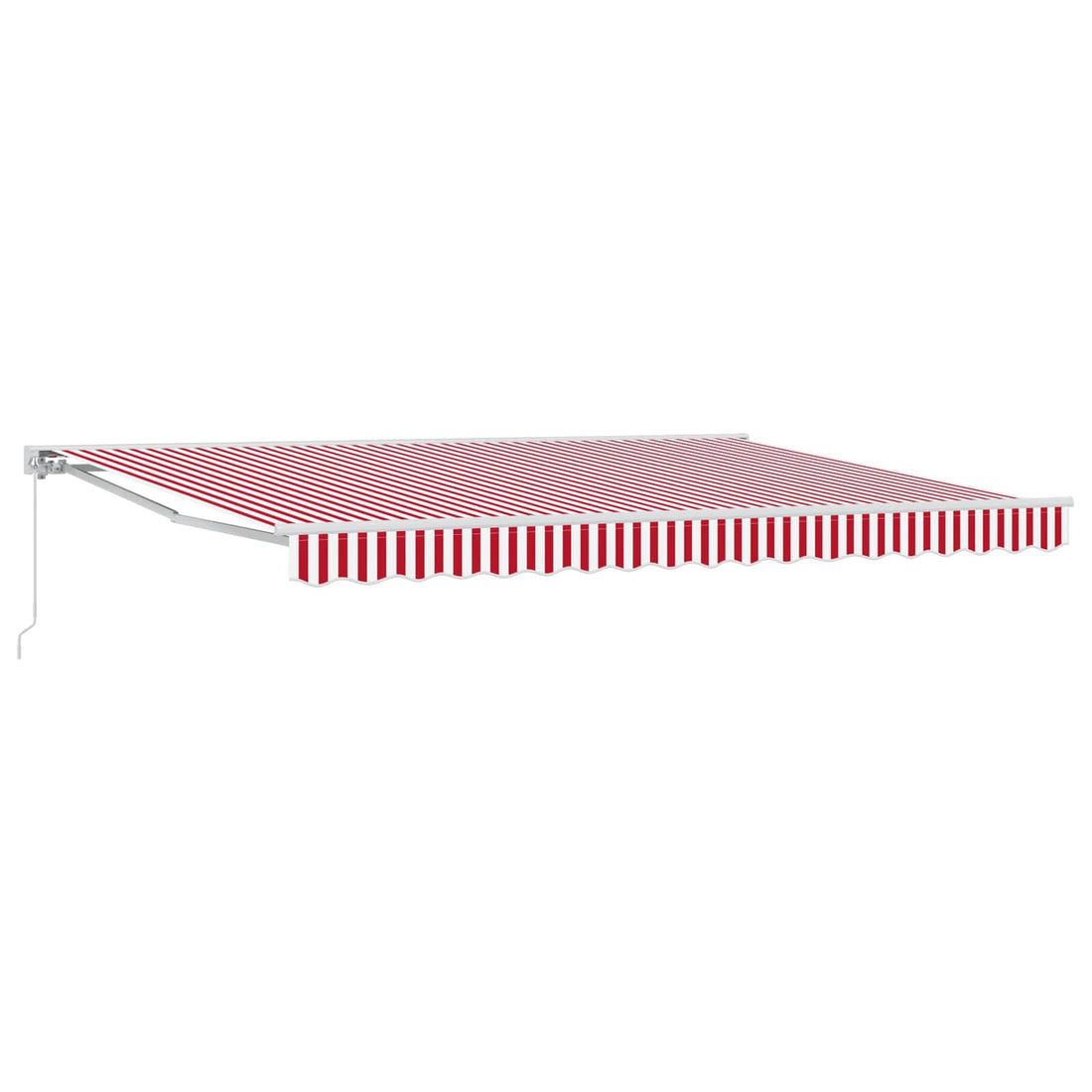 vidaXL Toldo retráctil manual Rojo y blanco 4 x 3,5 m