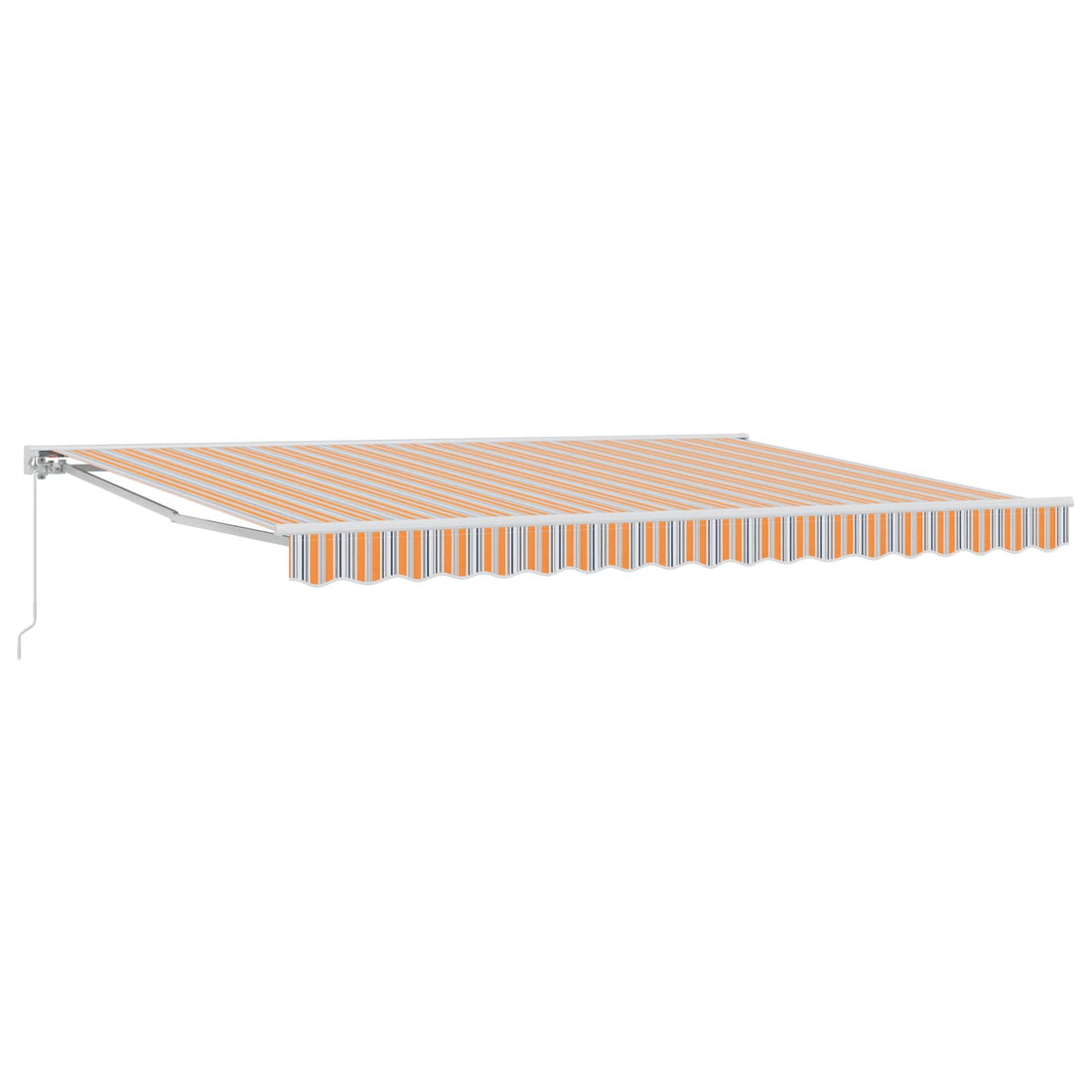 vidaXL Toldo retráctil manual Naranja, Gris, Azul, Blanco 4 x 3,5 m