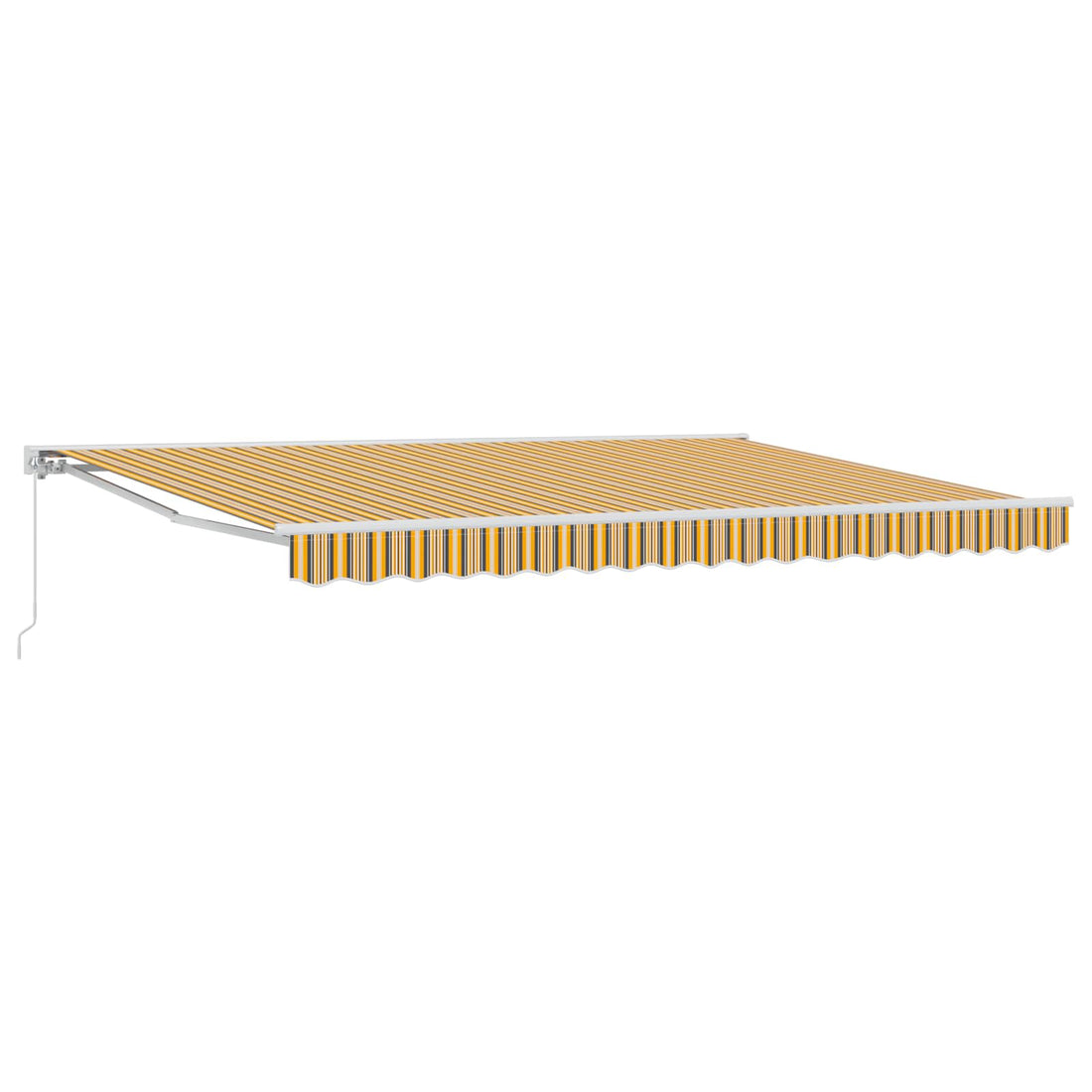 vidaXL Toldo retráctil manual Amarillo, Gris y Blanco 4,5 x 3,5 m
