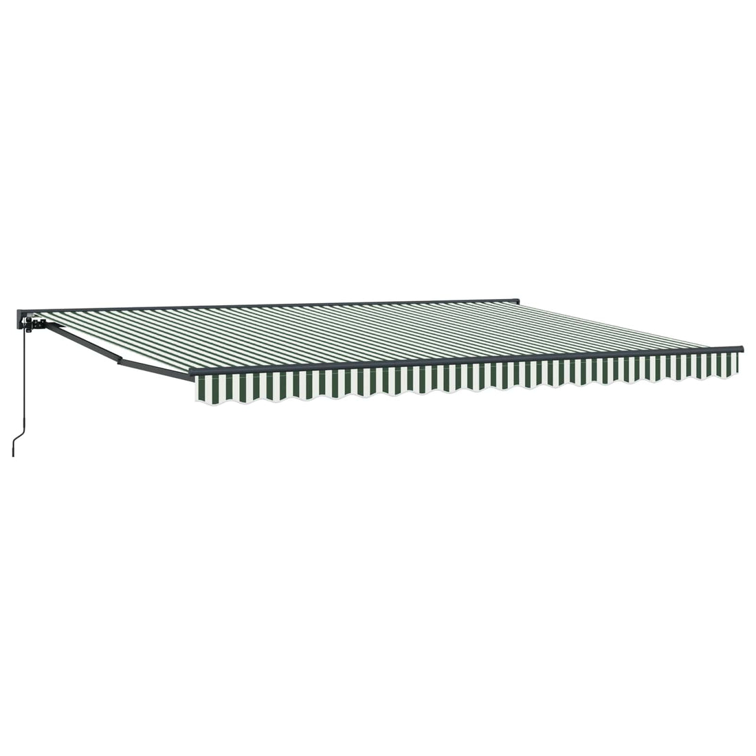 vidaXL Toldo retráctil manual Verde y blanco 5 x 3,5 m
