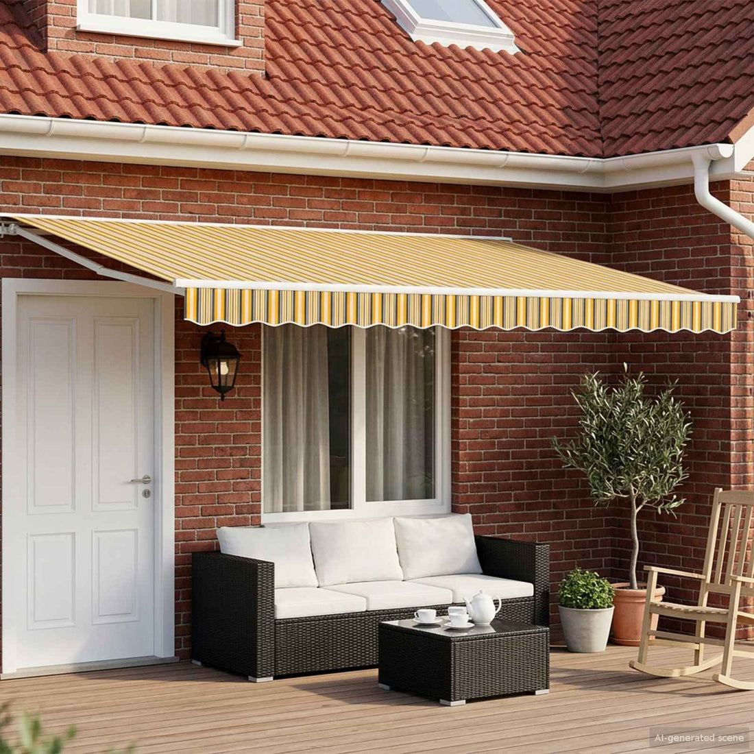 vidaXL Armazón de toldo manual con LEDs 4 x 3 m