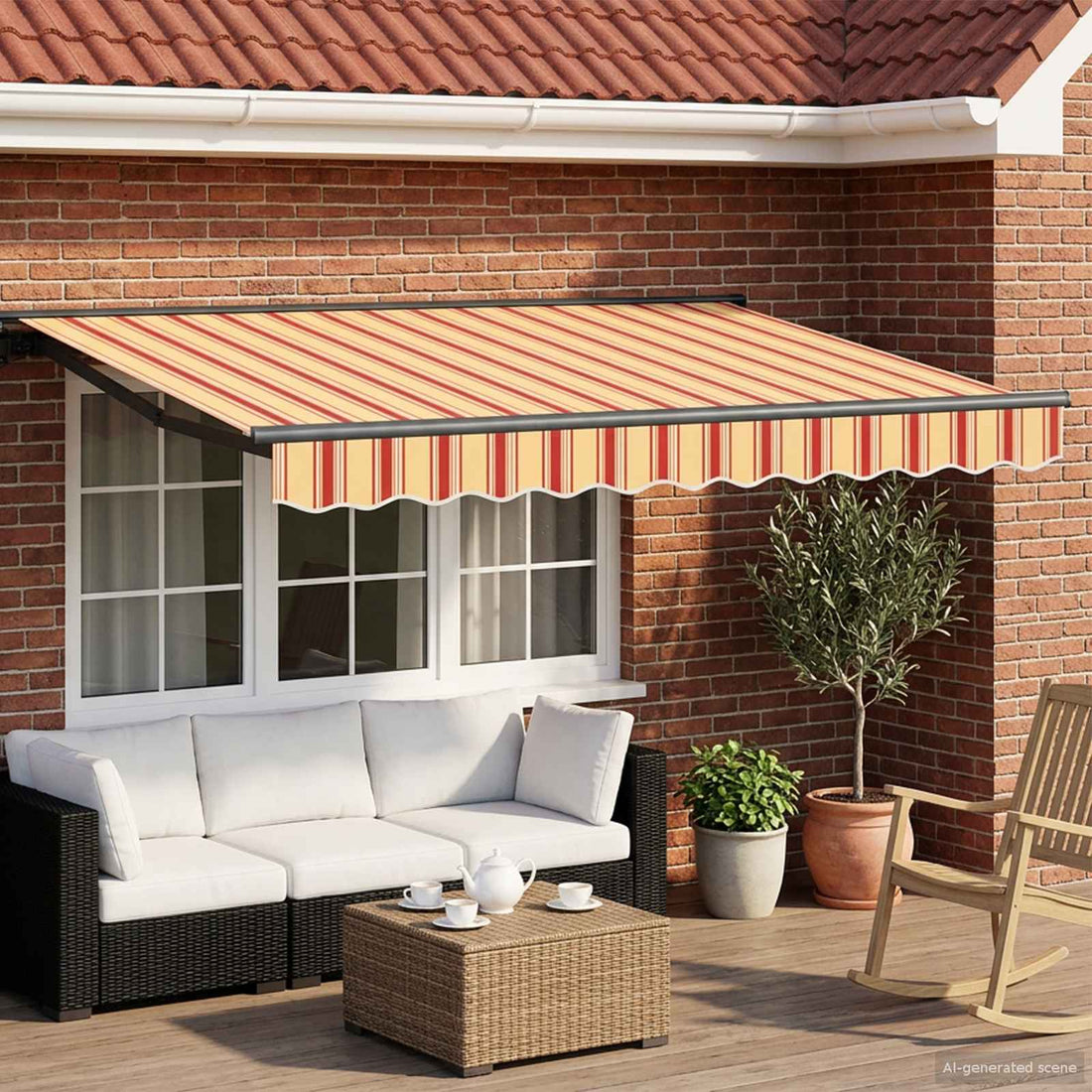 vidaXL Armazón de toldo manual con LEDs 2,5 x 2 m