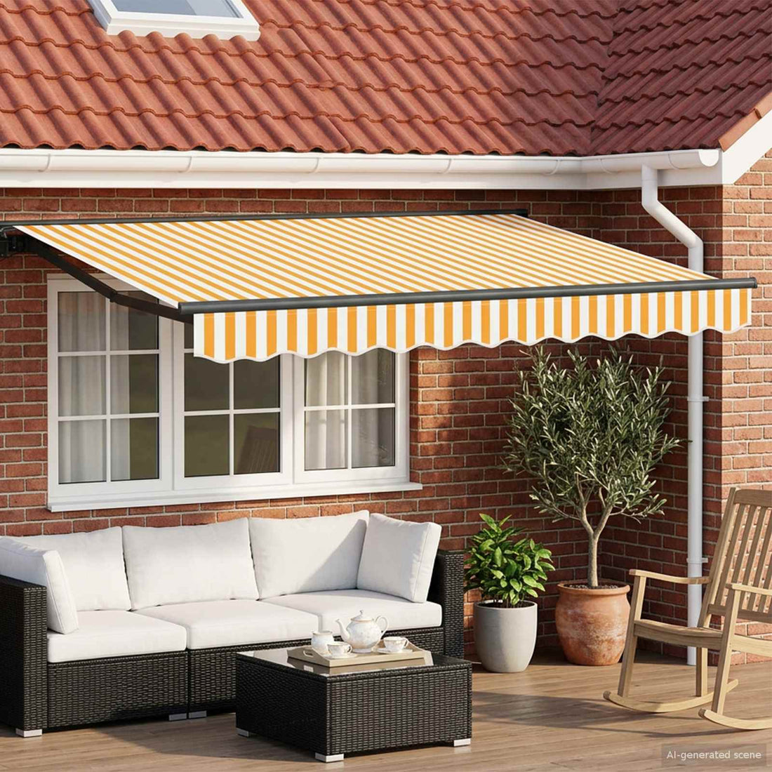 vidaXL Armazón de toldo manual con LEDs 3 x 2 m
