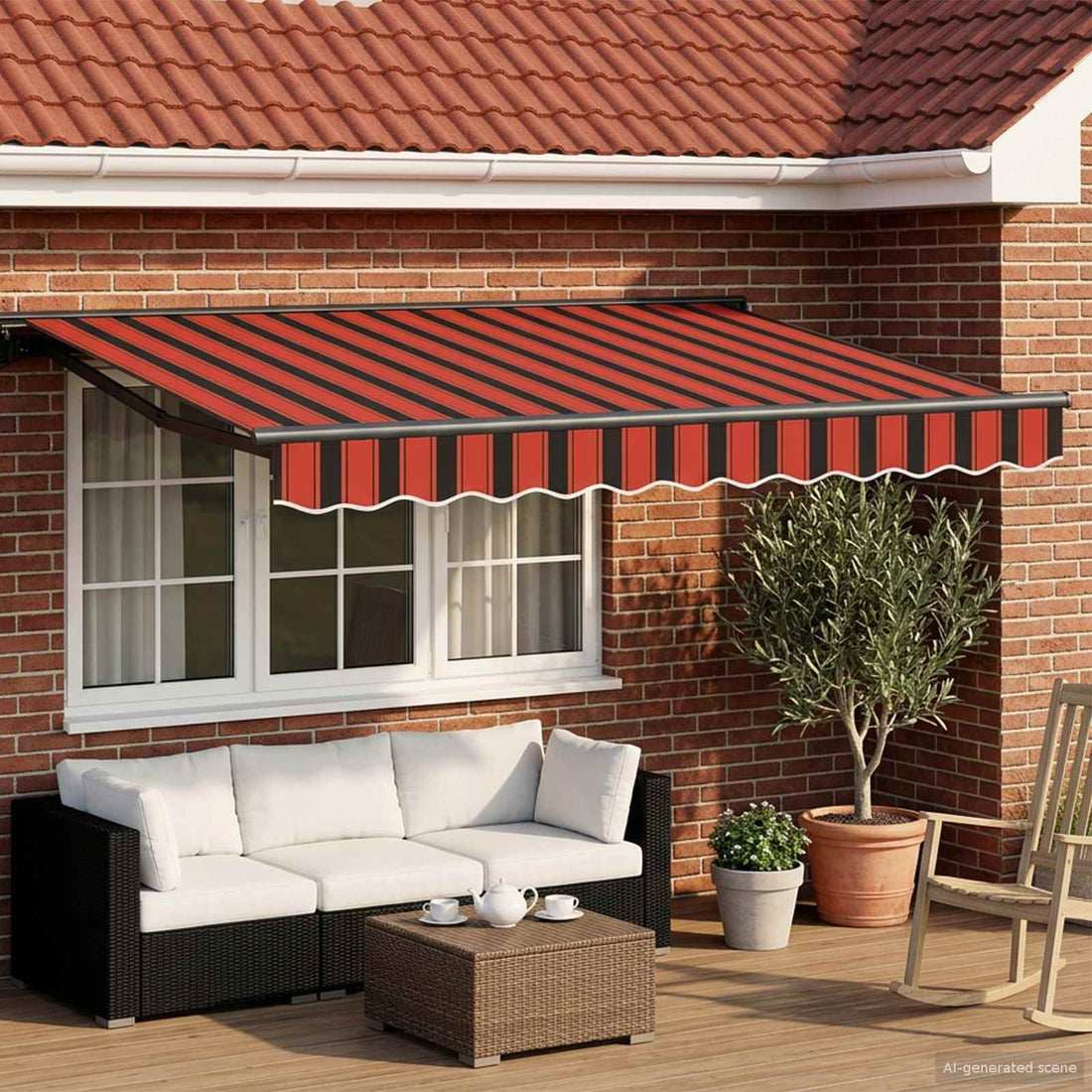 vidaXL Armazón de toldo manual con LEDs 3,5 x 2 m