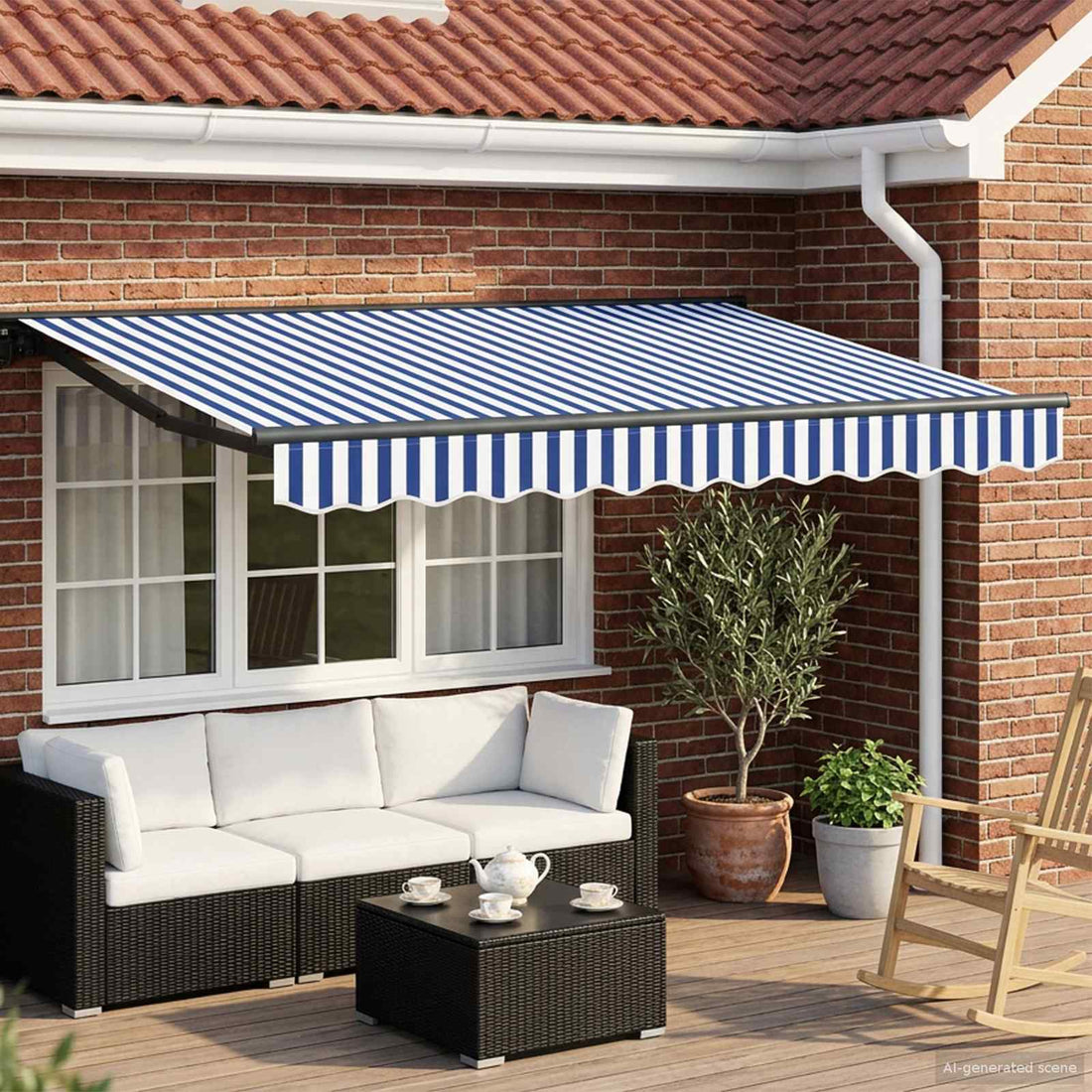 vidaXL Armazón de toldo manual con LEDs 3 x 2,5 m