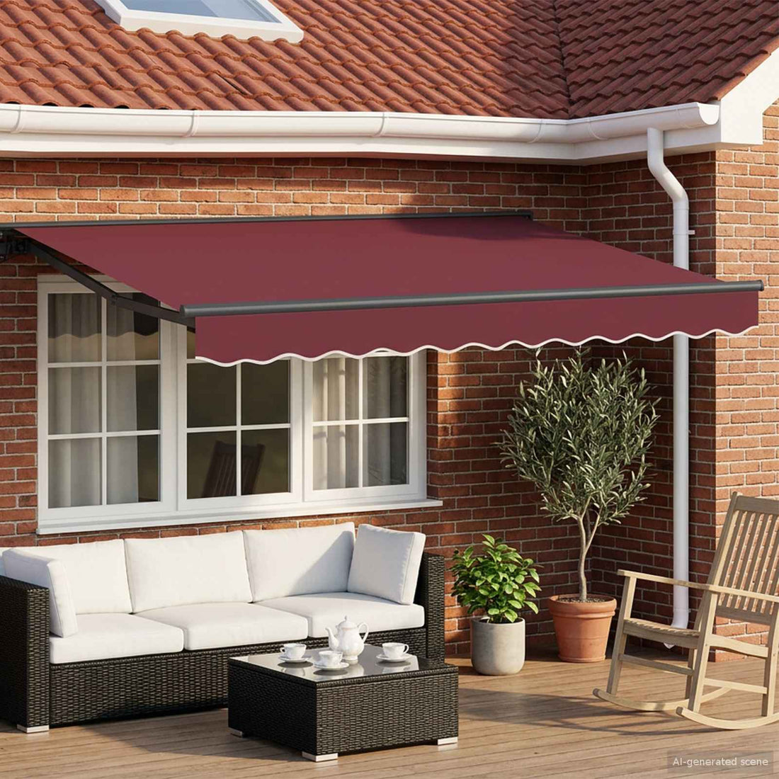vidaXL Toldo Retráctil Eléctrico Borgoña y Antracita 3 x 2,5 m