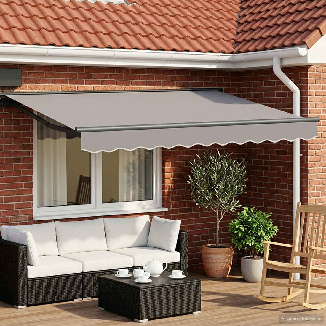 vidaXL Toldo Retráctil Eléctrico Gris Claro y Antracita 3 x 2,5 m
