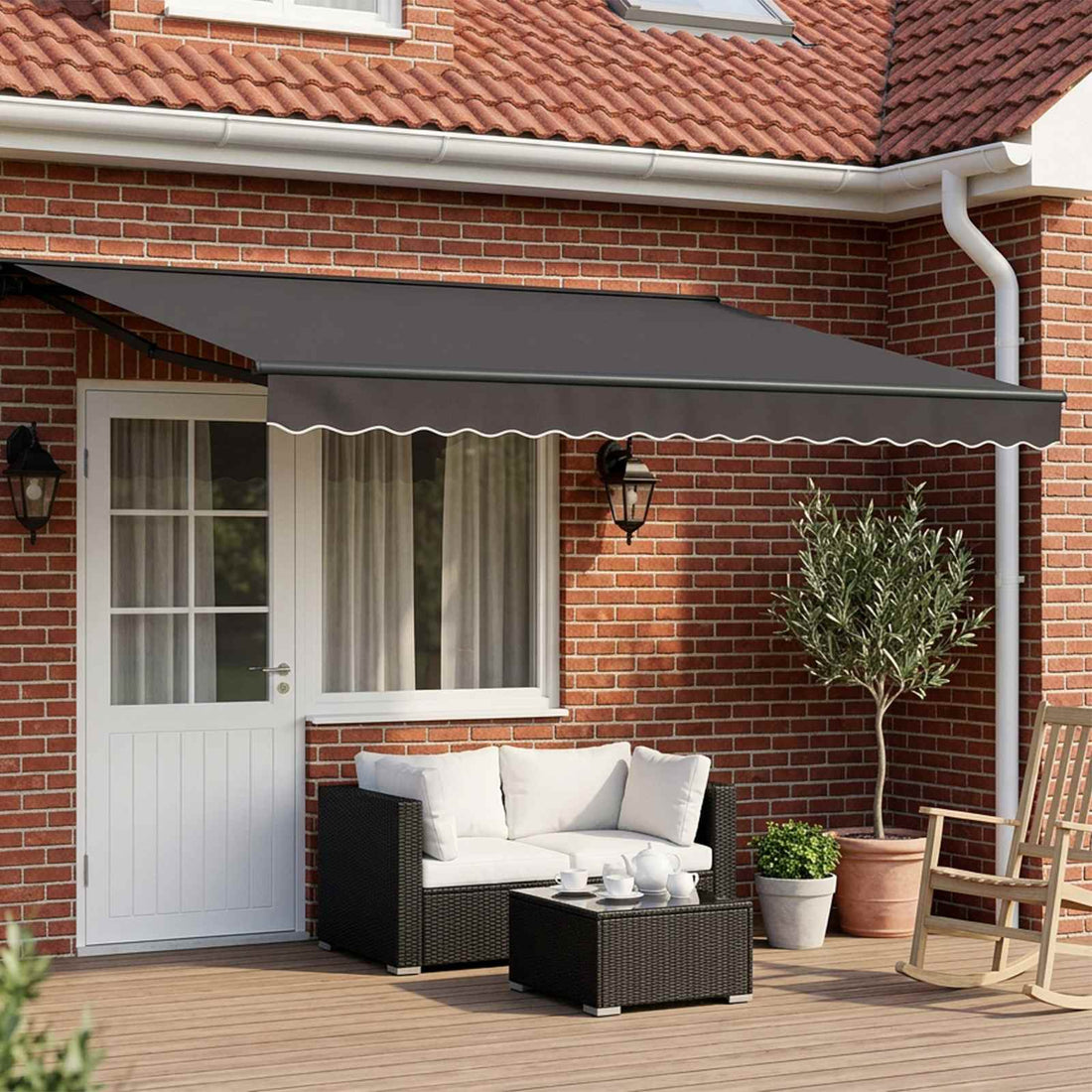 vidaXL Toldo Retráctil Eléctrico Antracita y Gris 5 x 3 m