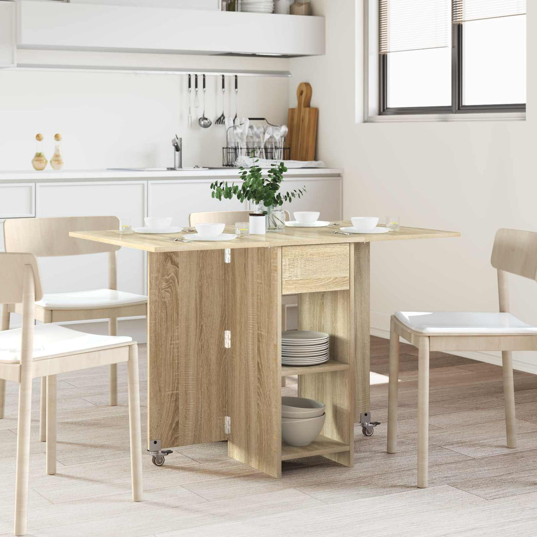 vidaXL Mesa de comedor 115 x 70 x 75 cm Madera de ingeniería