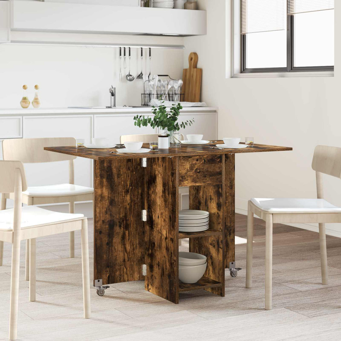 vidaXL Mesa de comedor 115 x 70 x 75 cm Madera de ingeniería