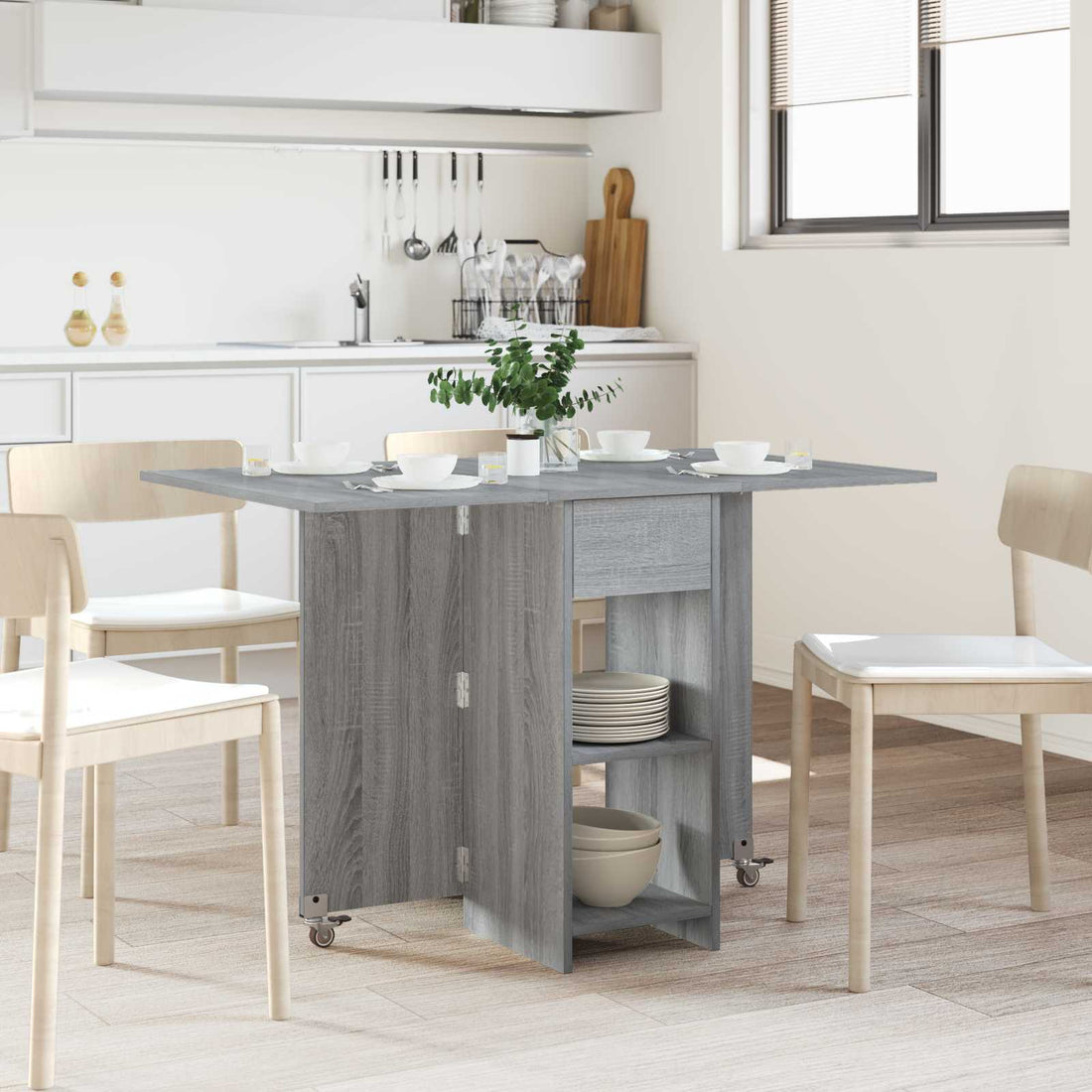 vidaXL Mesa de comedor 115 x 70 x 75 cm Madera de ingeniería