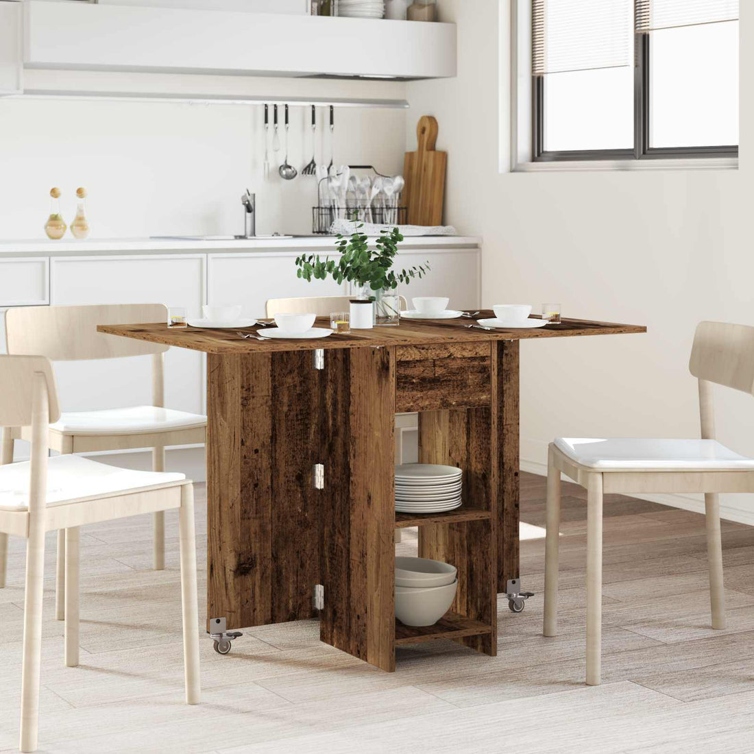 vidaXL Mesa de comedor 115 x 70 x 75 cm Madera de ingeniería