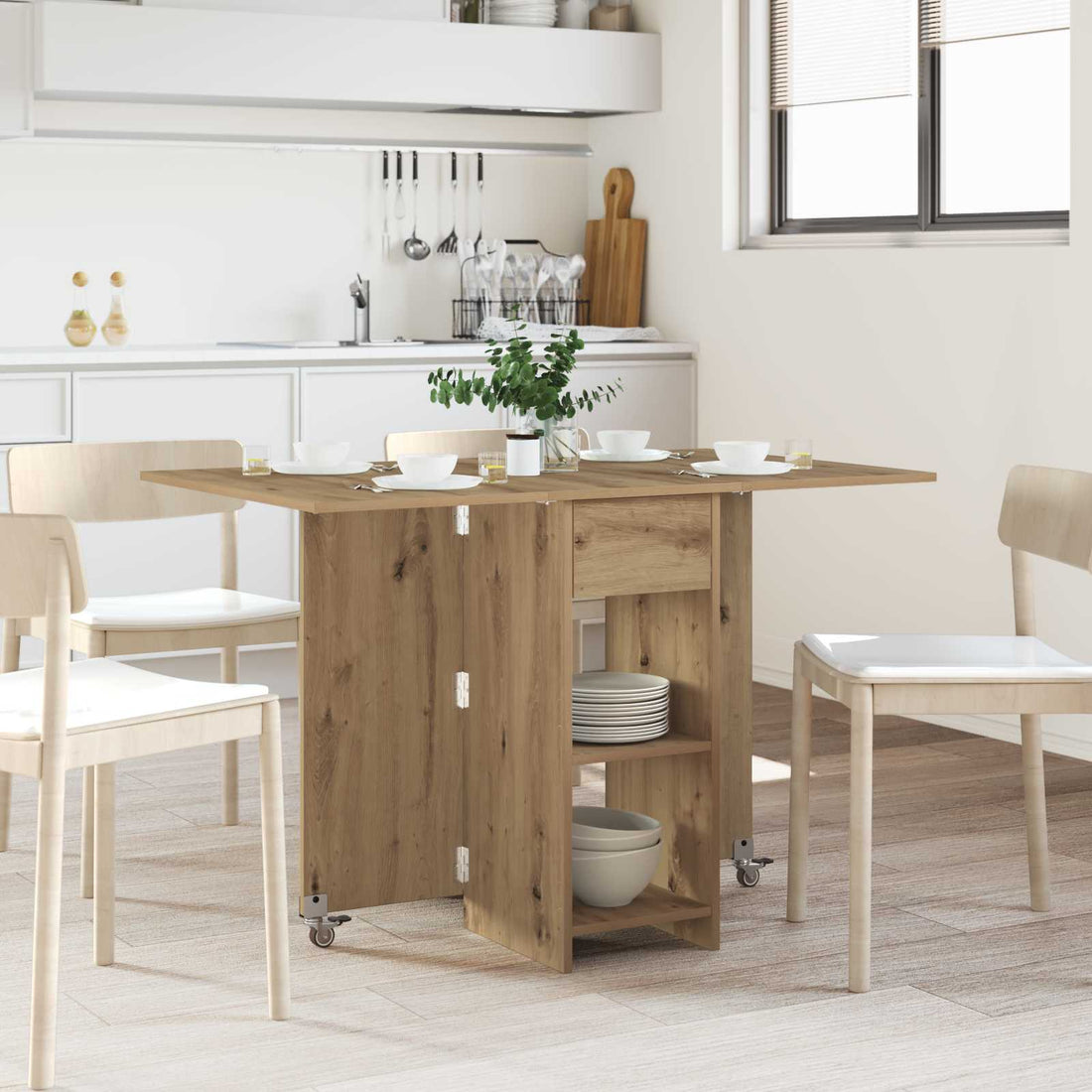 vidaXL Mesa de comedor 115 x 70 x 75 cm Madera de ingeniería