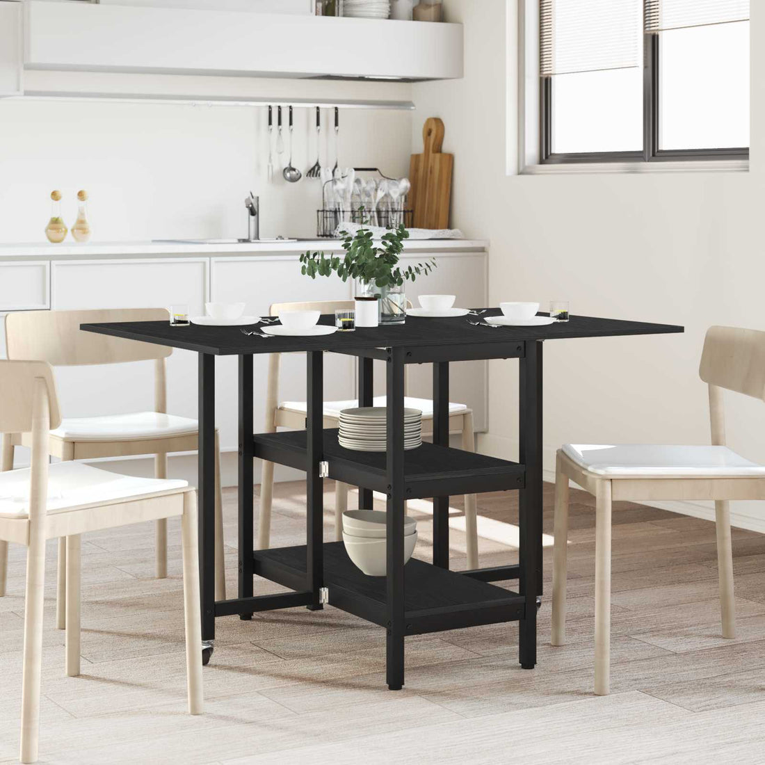 vidaXL Mesa de comedor 122 x 80 x 76,5 cm Madera de ingeniería