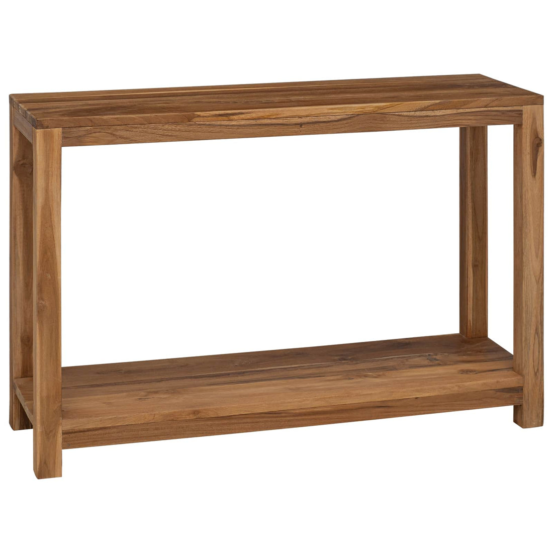 vidaXL Mesa Consola Natural 110 x 35 x 75 cm Madera de teca maciza