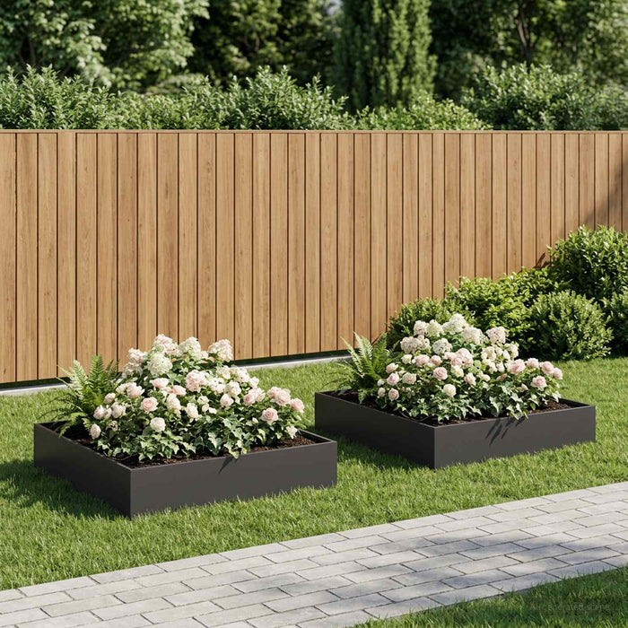 vidaXL Macetero de Jardín 2 uds. Negro 100 x 100 x 20 cm