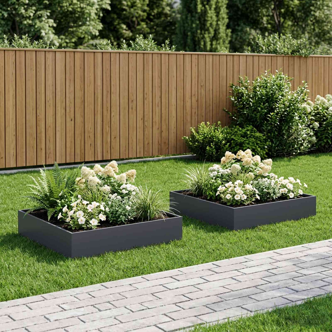 vidaXL Macetero de Jardín 2 uds. Gris antracita 100 x 100 x 20 cm