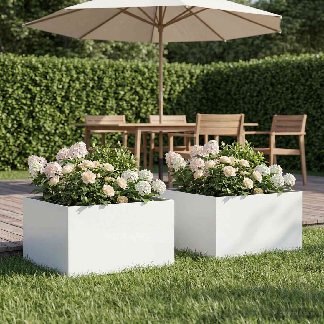 vidaXL Macetero de Jardín 2 uds. Blanco 40 x 40 x 30 cm