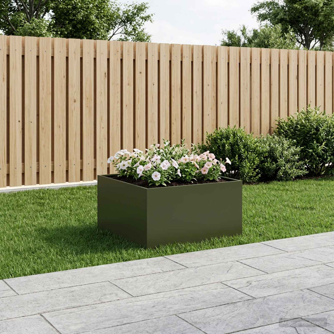 vidaXL Macetero de Jardín Verde oliva 60 x 60 x 40 cm