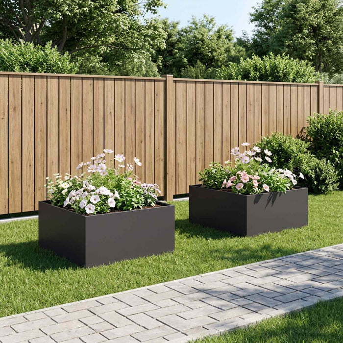vidaXL Macetero de Jardín 2 uds. Negro 100 x 100 x 40 cm