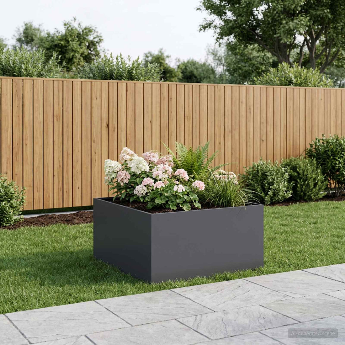 vidaXL Macetero de Jardín Gris antracita 100 x 100 x 40 cm