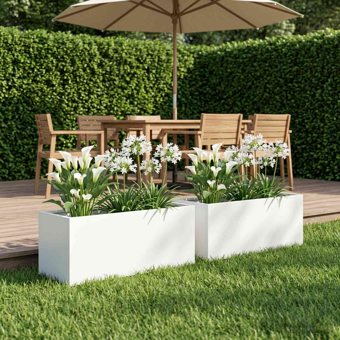 vidaXL Macetero de Jardín 2 uds. Blanco 40 x 20 x 20 cm