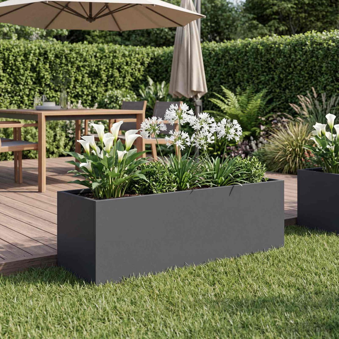 vidaXL Macetero de Jardín Gris antracita 40 x 20 x 20 cm