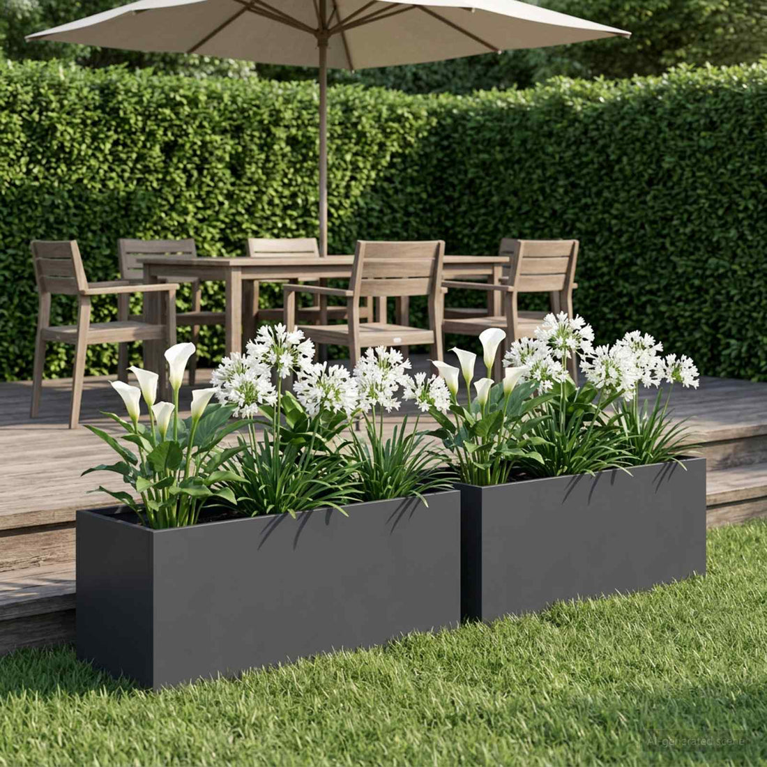 vidaXL Macetero de Jardín 2 uds. Gris antracita 40 x 20 x 20 cm