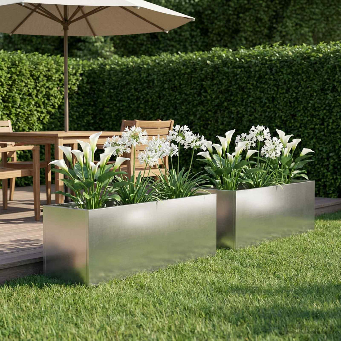vidaXL Macetero de Jardín 2 uds. Plateado 40 x 20 x 20 cm