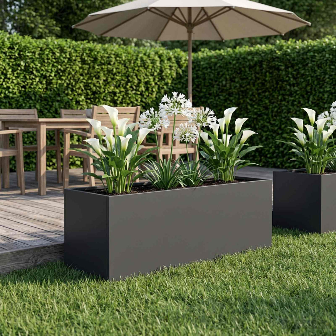 vidaXL Macetero de Jardín Negro 60 x 20 x 20 cm Acero laminado en frío