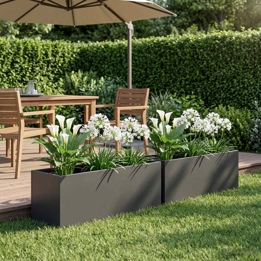 vidaXL Macetero de Jardín 2 uds. Negro 60 x 20 x 20 cm