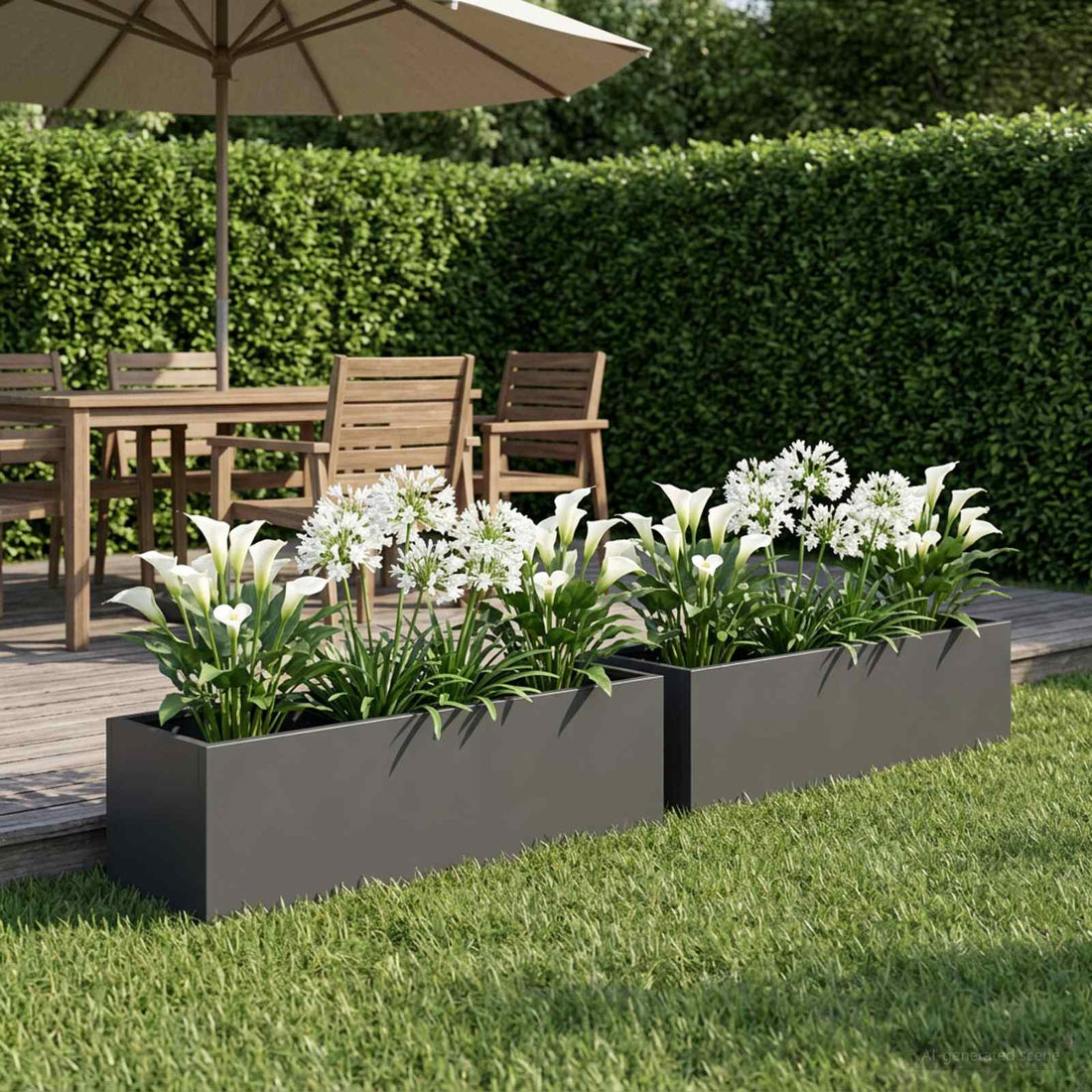 vidaXL Macetero de Jardín 2 uds. Gris antracita 80 x 20 x 20 cm