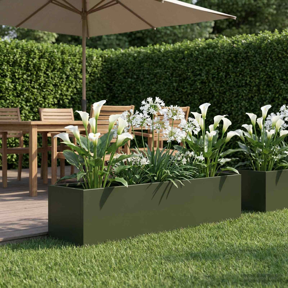 vidaXL Macetero de Jardín Verde oliva 80 x 20 x 20 cm